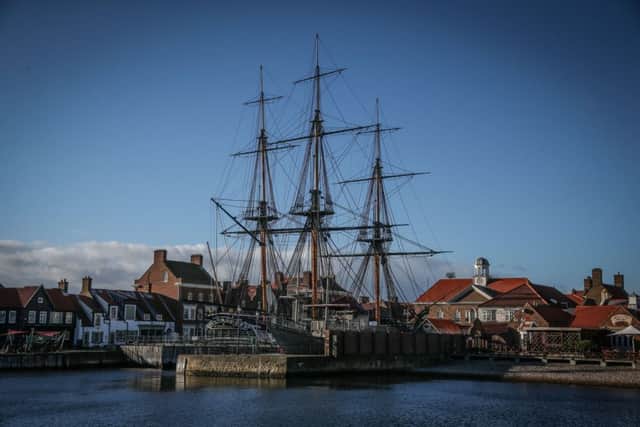 HMS Trincomalee is docked in Hartlepool.