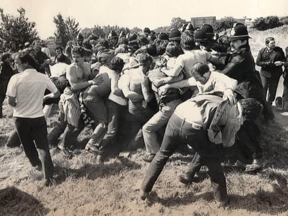The rugby club urged its members to 'expect a confrontation bigger than the Battle of Orgreave', pictured.