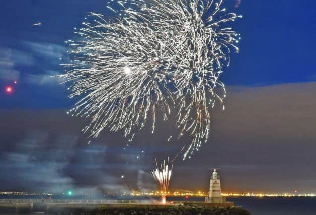 A firework display from the Pilot Pier, Headland to mark the end of the Wintertide Festival. Picture by FRANK REID