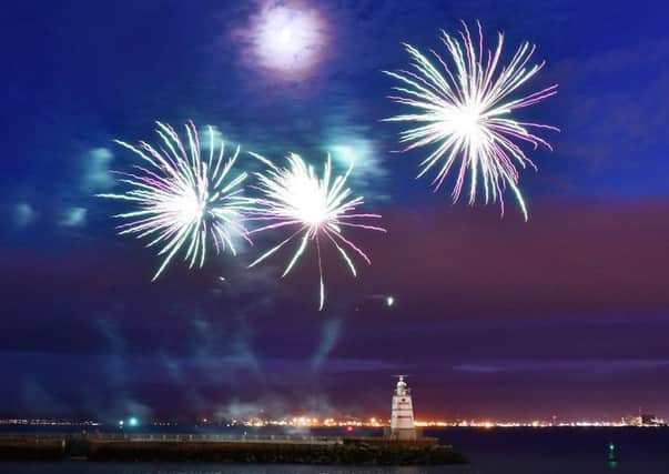 A firework display from the Pilot Pier, Headland to mark the end of the Wintertide Festival. Picture by FRANK REID
