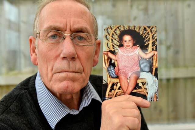 Richard Lee (68) with a photograph of his daughter Katrice aged 18months. Picture by FRANK REID