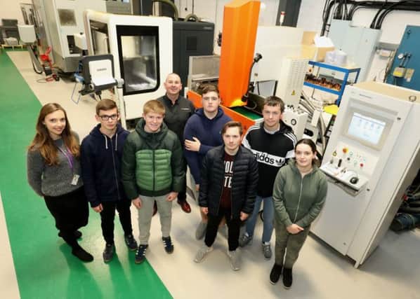 Dyke House Sports and Technology College factory tour at Omega Plastics, Hartlepool.