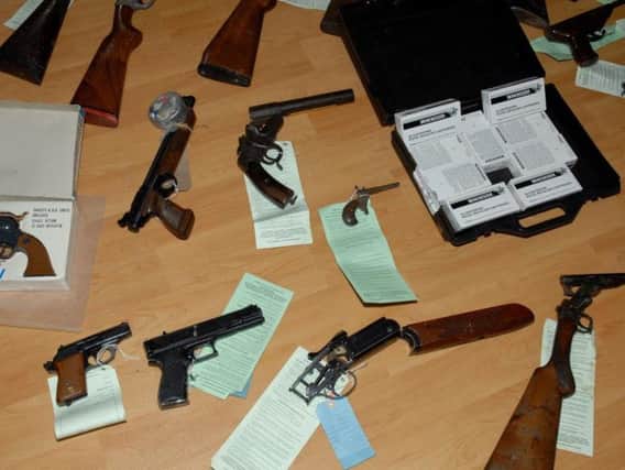 Some of the guns handed in to Cleveland Police.
