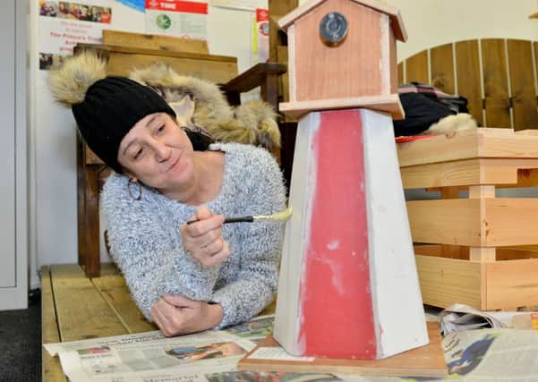 Cornerstone client Kelly Poad (40) making items that will be on sale during their Christmas Fair. Picture by FRANK REID