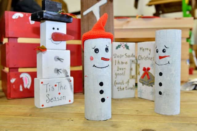 A selection of hand crafted and painted items that will be on sale during the Cornerstone Christmas Fair. Picture by FRANK REID