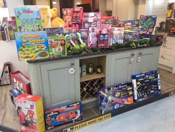 Some of the toys donated to the Hartlepool Mail Give a Little Gift Appeal at MKM Building Supplies.