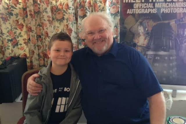 Thomas Dunn with one of the Dr Who's Colin Baker.