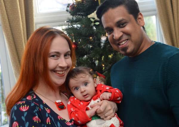 Gabrielle Kent and Satish Shewhorak with baby Ashoka Shewhorak. Gabrielle was the last patient to have embryo transfer at Hartlepool hospital's Assisted Reproduction Unit.