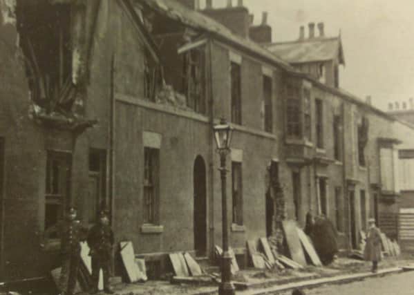 Damages properties during the Bombardment of Hartlepool.