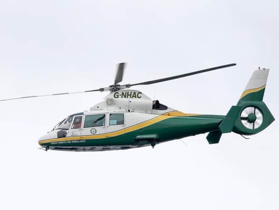 The Great North Air Ambulance was called in to help colleagues at the North East Ambulance Service after a woman became unwell.