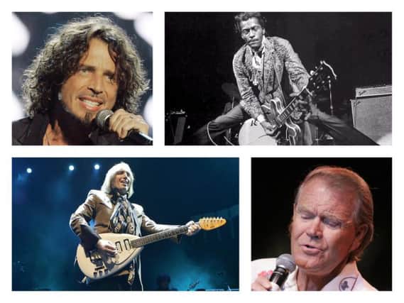 Among those we lost in 2017 were, clockwise from top left, Chris Cornell, Chuck Berry, Glen Campbell and Tom Petty.