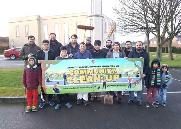 Members of Hartlepool's Nasir Mosque and Ahmadiyya Muslim Youth Association (AMYA) Hartlepool and Teesside who carried out a community clean up in Hartlepool on New Year's Day.