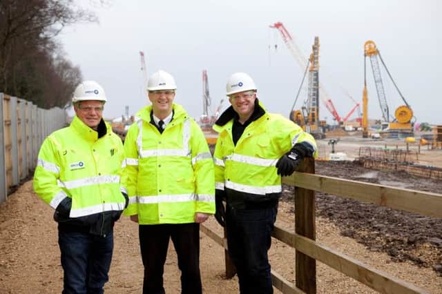 Graham Clarke, left, Operations Director, Sirius Minerals; Ian Hayton, centre, Managing Director, CFB Risk Management and Nigel Chapman, Head of Health and Safety, Sirius Minerals.