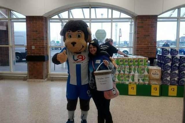 A team of stewards from Hartlepool United joined in the effort at Morrisons.