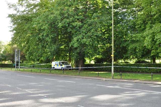 Manor Park in Aldershot, where a newborn baby girl was found with multiple head injuries by a member of local council staff. Pic: Hampshire Police/PA.