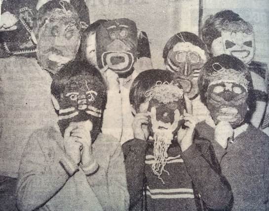 Mask making at Sacred Heart School in Hartlepool in 1972.