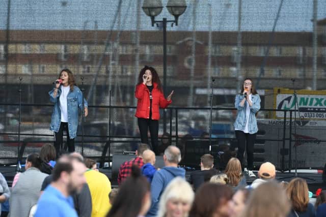 Waterfront Festival, Jacksons Landing, Hartlepool, on Saturday. Singers from the Miss Toni Academy