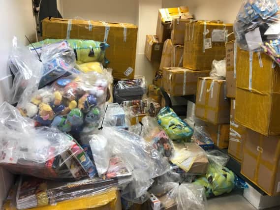 Some of the counterfeit toys seized from Kwun Ho Chan.