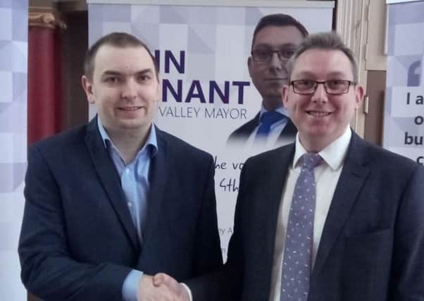Former UKIP MEP Jonathan Arnott (left) with the party's ex Hartlepool chairman John Tennant.