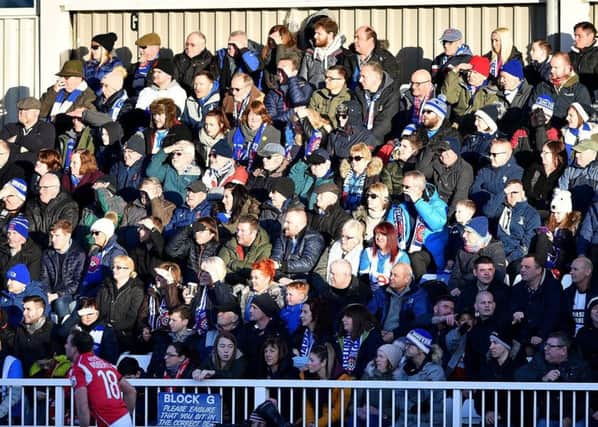 Hartlepool fans at the game against Wrexham