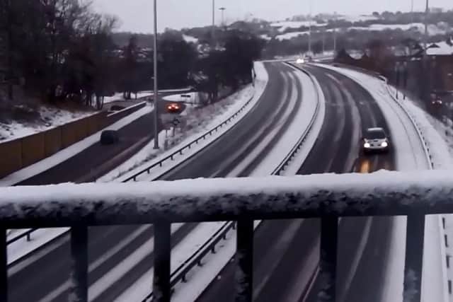 The A690 at Houghton Cut remained clear, despite today's further snowfall.