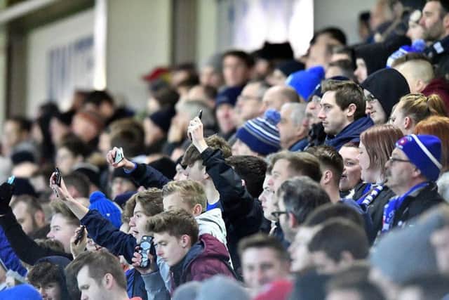 Fans pictured at Saturday's match between Hartlepool United v Wrexham, which the home side lose 2-0 to the visitors.