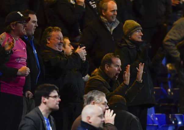 TV personality Jeff Stelling shows his passion at last night's game.