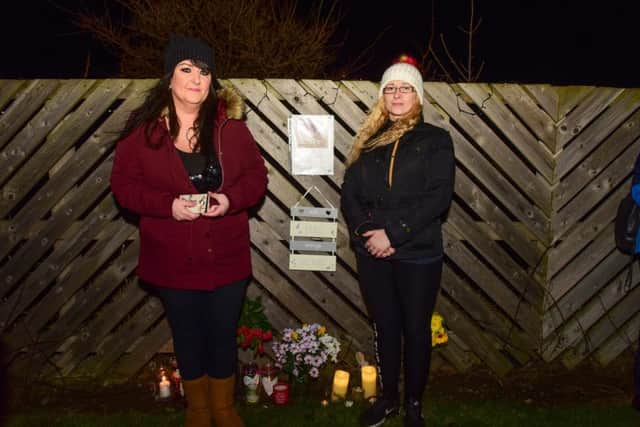 The organisers of the event, Lynn Williamson (left) and Joan Twizell, which paid tribute to the dog that was destroyed by police off Mainsforth Terrace, Hartlepool.