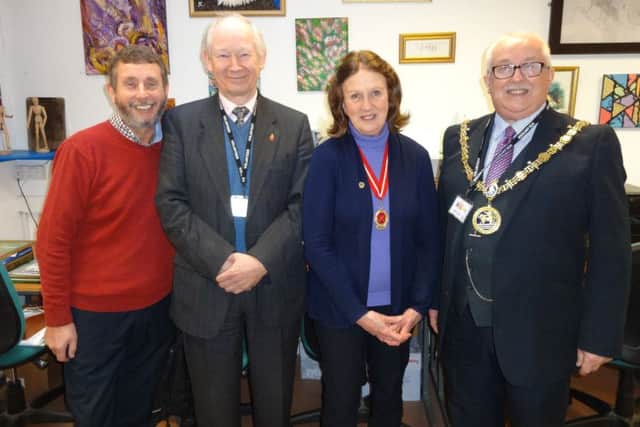 Colin Thompson, left, with Jonathon Peacock, second left, Caroline Peacock, High Sheriff of Durham; and the Mayor of Hartlepool Coun Paul Beck.