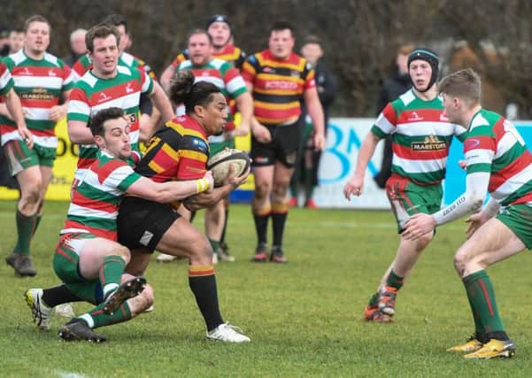 West Hartlepool stop Bradford & Bingley in their tracks, during their home win at Brinkburn on Saturday.
