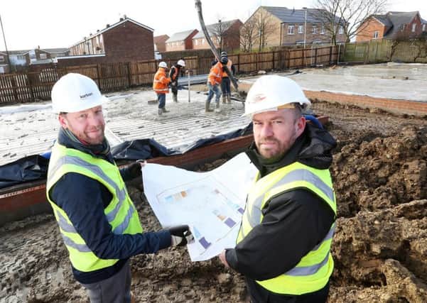 Stephen Riding, development and regeneration manager for Karbon Homes (left) and Steve Bell, from Gus Robinson Developments.