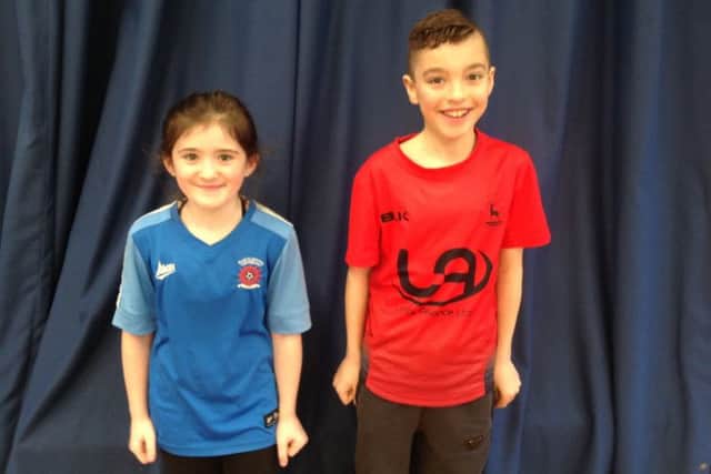 Golden Flatts Primary School pupils Lexie Stokesm eight, and Max Croft, 11.