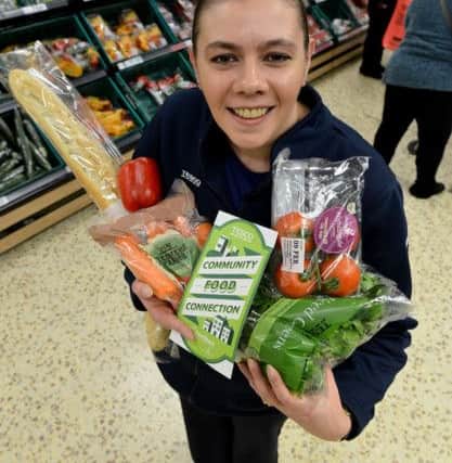 Tesco Extra, Community Champion Selina Wilson with a selection of vegetables. Picture by FRANK REID
