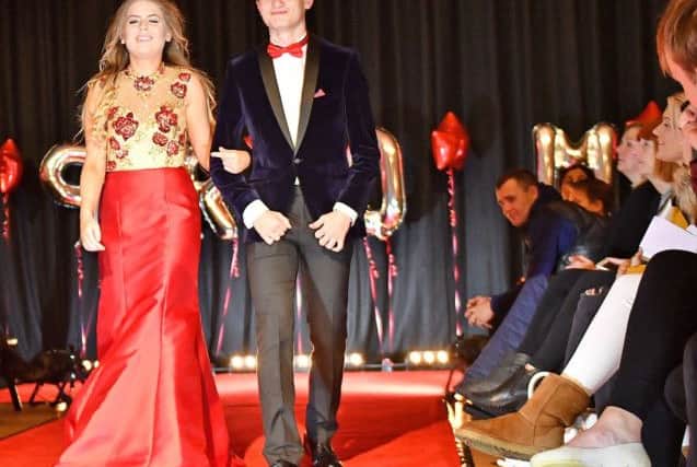Ellie-May Frost, Conor Butterfield. Manor Community Academy Y11 Prom Fashion Show 30-11-2017. Picture by FRANK REID
