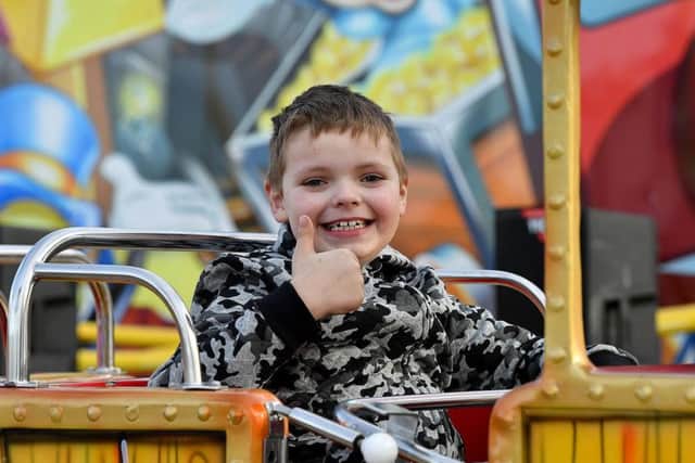 Bradley Munro (8) enjoying the fun fair Marina Way, Hartlepool. Picture by FRANK REID
