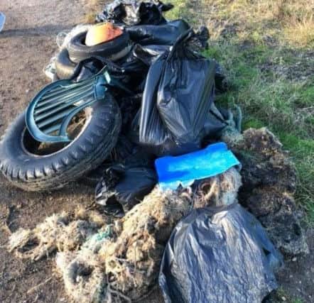 Tyres, parts of a garden chair and pieces of plastic have been found washed up by The Seal Sands Beach Cleans.