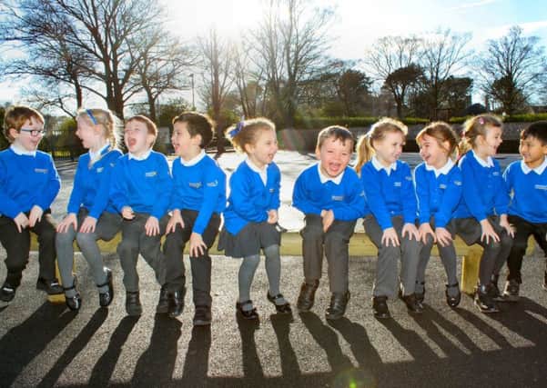 Youngsters having fun outside at Eldon Grove Academy in Hartlepool.