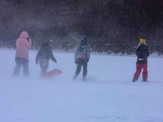 Many schools across the region have closed because of the weather but some youngsters have made the most of the snow.