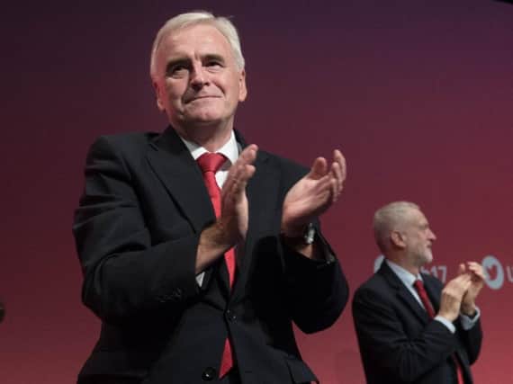 Shadow chancellor John McDonnell at the Labour Party annual conference in Brighton. Picture: PA.