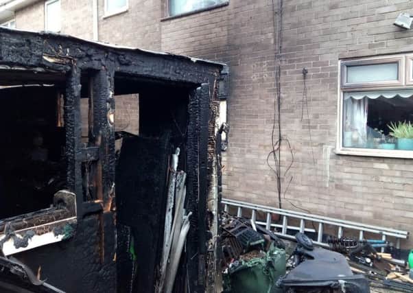 Damage at the home in Lumley Square, Hartlepool after a shed fire on Monday, March 5. 2018.