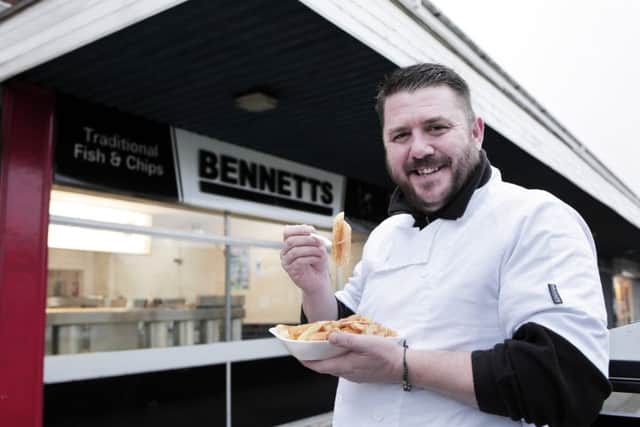 Former SSI worker Sean Bennett who has opened a traditional fish and chip shop in Elizabeth Way, Seaton Carew.
Photograph: Stuart Boulton