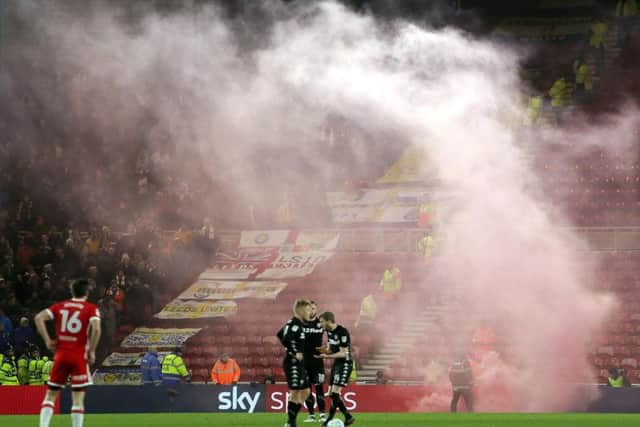 Johnson was returning from the Middlesbrough v Leeds United game, where stewards had to deal with flares being set off inside the Riverside Stadium.