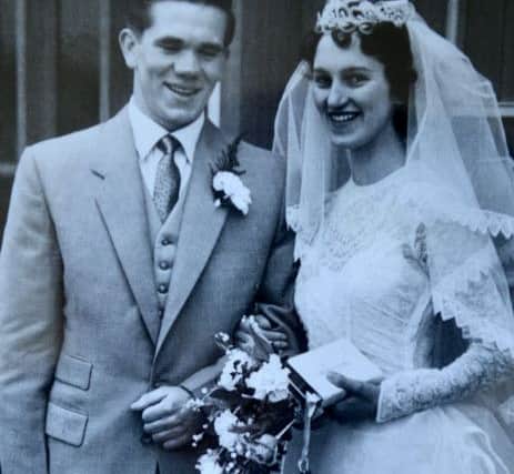 Dorothea and Peter Harker on their wedding day in March 1958. Picture by Frank Reid
