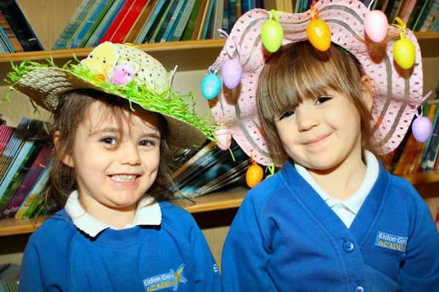 Mollie Bradwell and Olivia Clendenning show off their Easter bonnets.