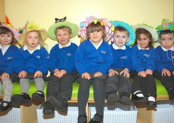 Eldon Grove Academy pupilswith their Easter bonnets. From left: Freya Wharton, Olivia Culley, Teddy Wrigley, Mollie Bradwell, Blake Galloway, Olivia Clendenning and Jacob Brown.