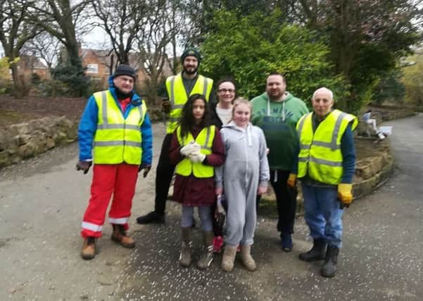 The Friends of Rossmere Group who took part in the clean-up. From left, Stephen Taylor, Stewart Brown, Iladar Taylor, Rebecca Heasma, Iona Heasman,Steve Heasman and George Springer.