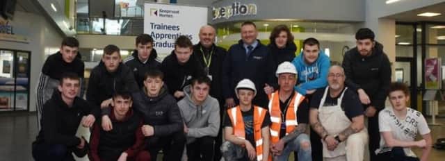 East Durham College students and housebuilders Keepmoat Homes celebrate their new partnership.