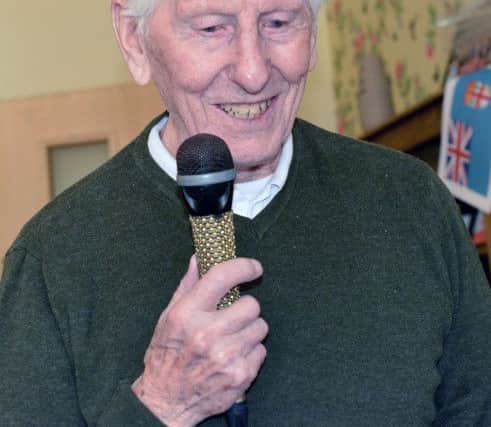 FeelField View Care Home resident and former Hartlepool United and Middlesborough FC physiotherapist Tommy Johnson enjoying a sing-a-long. Picture by FRANK REID. Picture by FRANK REID