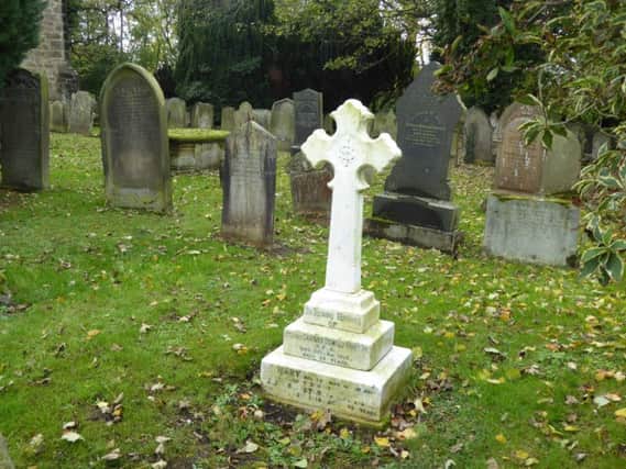 The gravestone of Charles and Mary Farrow who died within a week of each other.