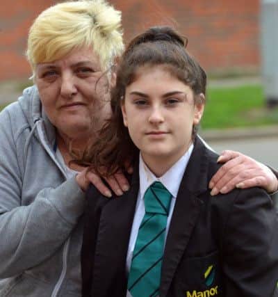 Grandmother Lynne Hamilton is angry over Manor Community Academy pupil Courtney Hamilton aged 13 being excluded.